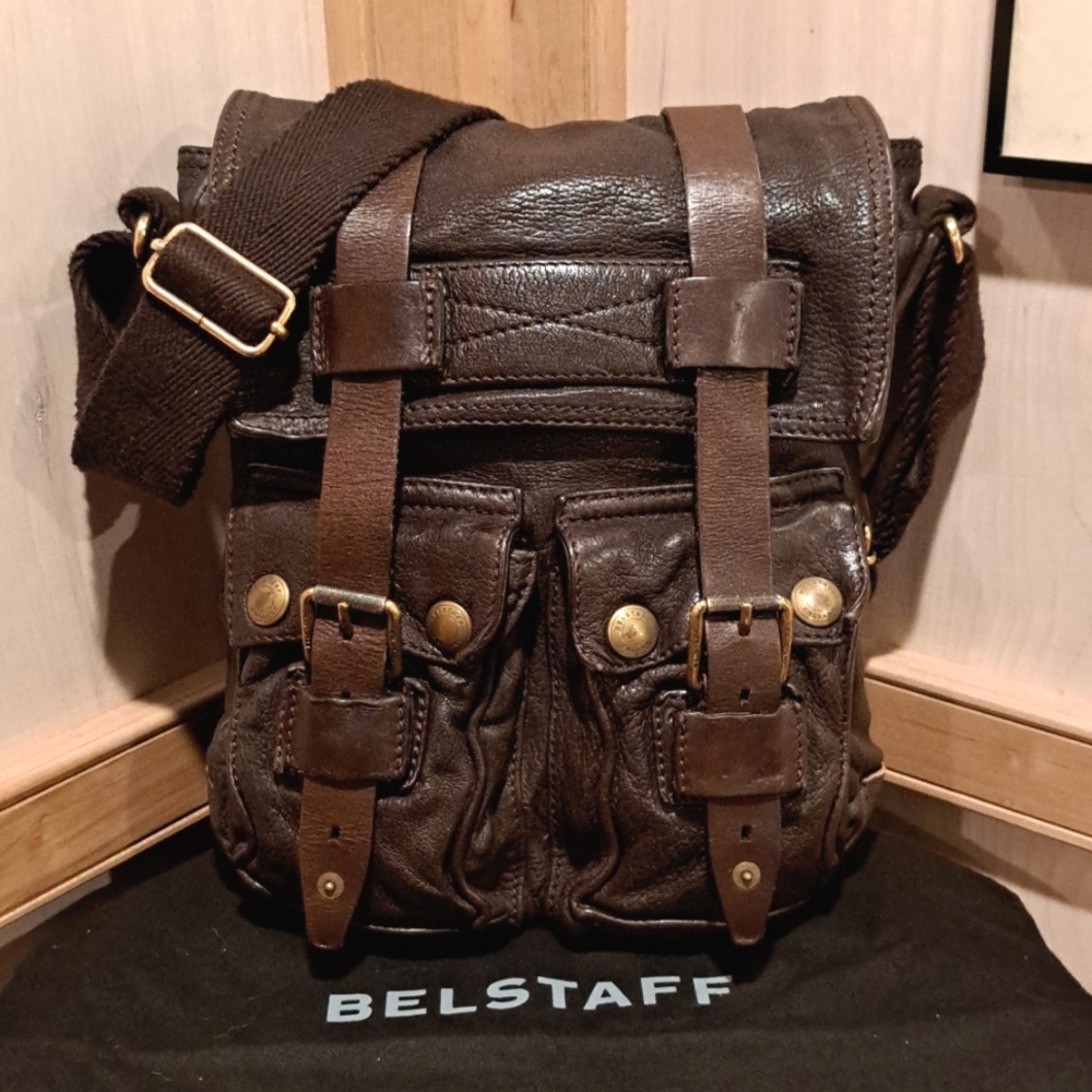 Belstaff rare vintage leather "New Man"  Messenger bag